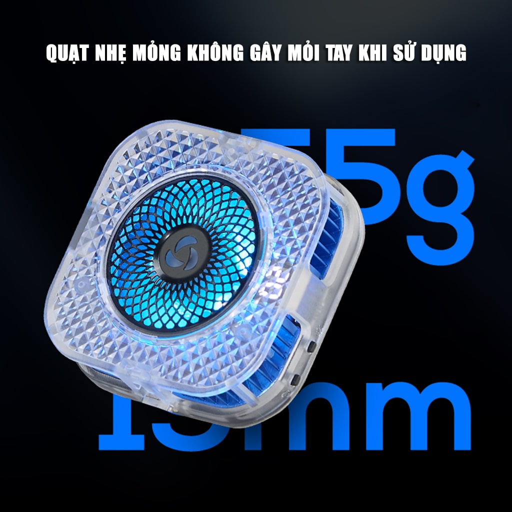 Quạt tản nhiệt điện thoại sò lạnh từ tính S6 tích hợp AI thông minh Led RGB Gaming có màn hình hiển thị nhiệt độ ngàm kẹp rời