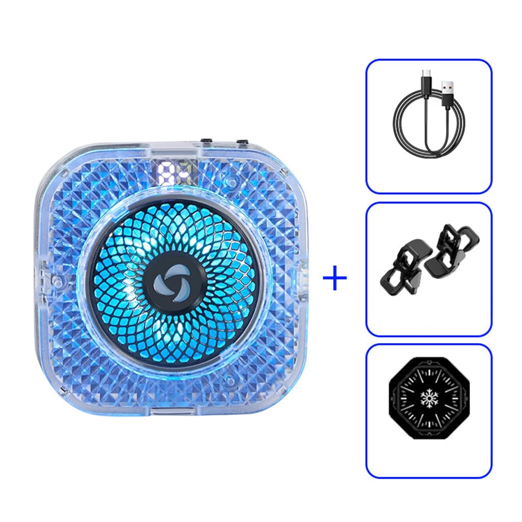 Quạt tản nhiệt điện thoại sò lạnh từ tính S6 tích hợp AI thông minh Led RGB Gaming có màn hình hiển thị nhiệt độ ngàm kẹp rời