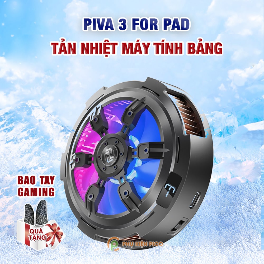 Quạt tản nhiệt máy tính bảng Ipad Piva Icearmor3 X32 tản cỡ lớn sò lạnh màn hình hiển thị nhiệt độ