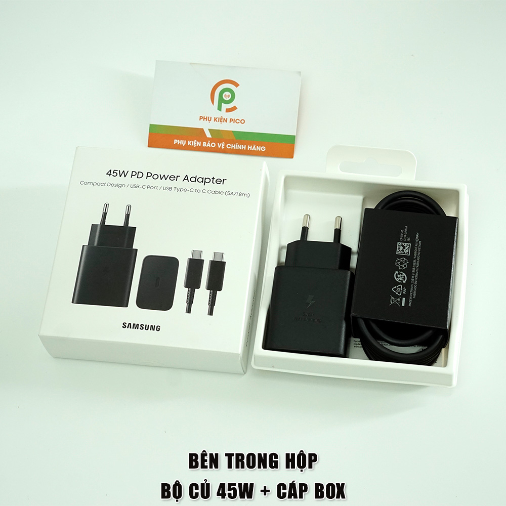 Bộ củ cáp sạc nhanh Samsung 45W Zin New Full Box (Chính hãng nguyên hộp)