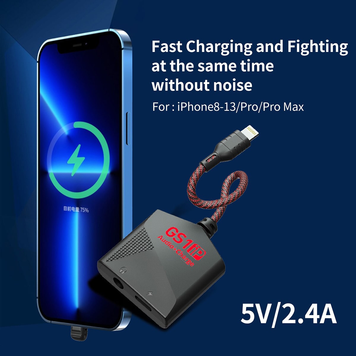 Cáp chuyển đổi tai nghe sang 3.5 Plextone GS1 hỗ trợ iphone và ipad vừa nghe nhạc vừa sạc/ Cáp chuyển đổi tai nghe sang ligtning Plextone GS1 hỗ trợ iPhone và ipad vừa nghe nhạc vừa sạc
