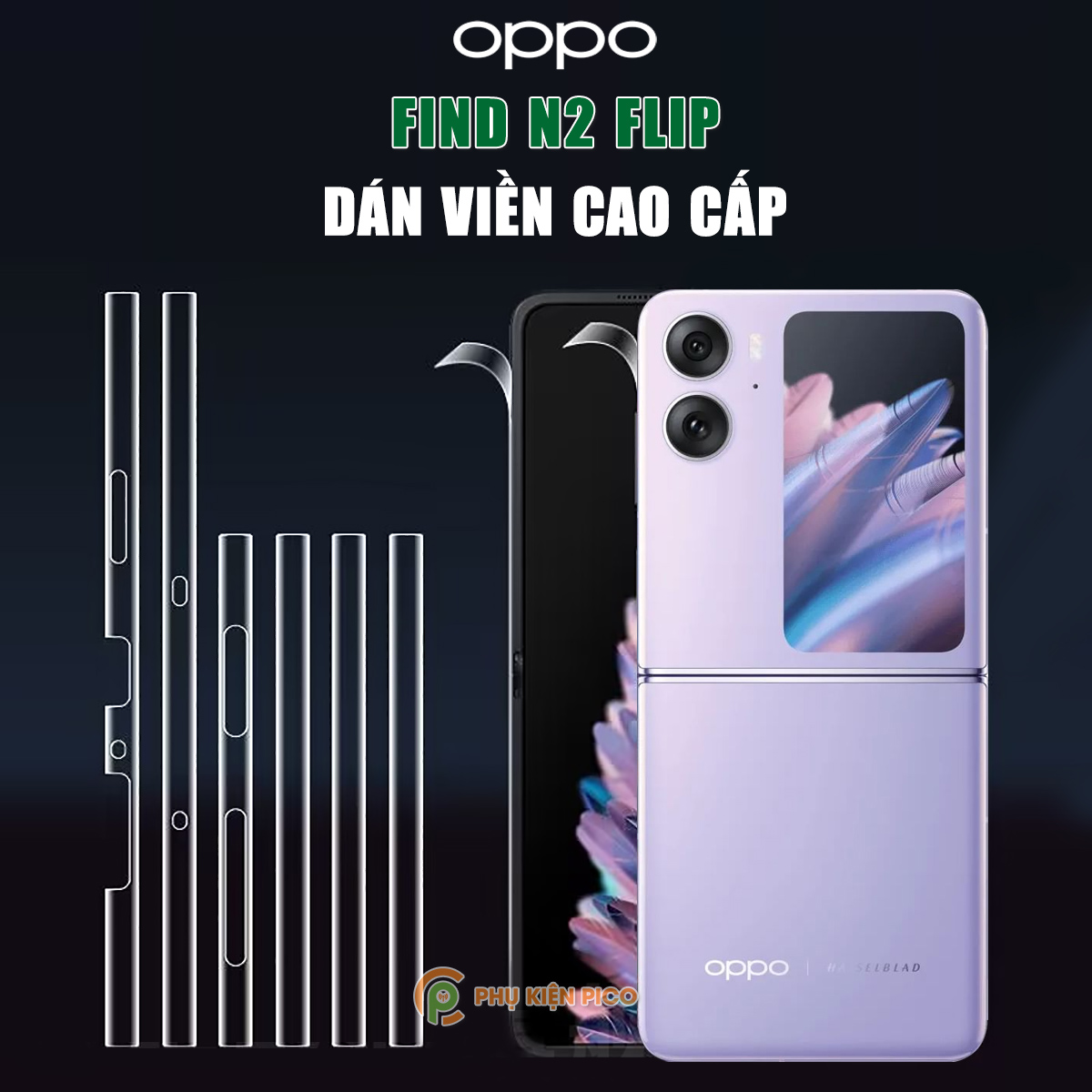 Dán viền Find N2 Flip - Dán bảo vệ khung viền Oppo Find N2 Flip PPF cao cấp dẻo - 2 Bộ