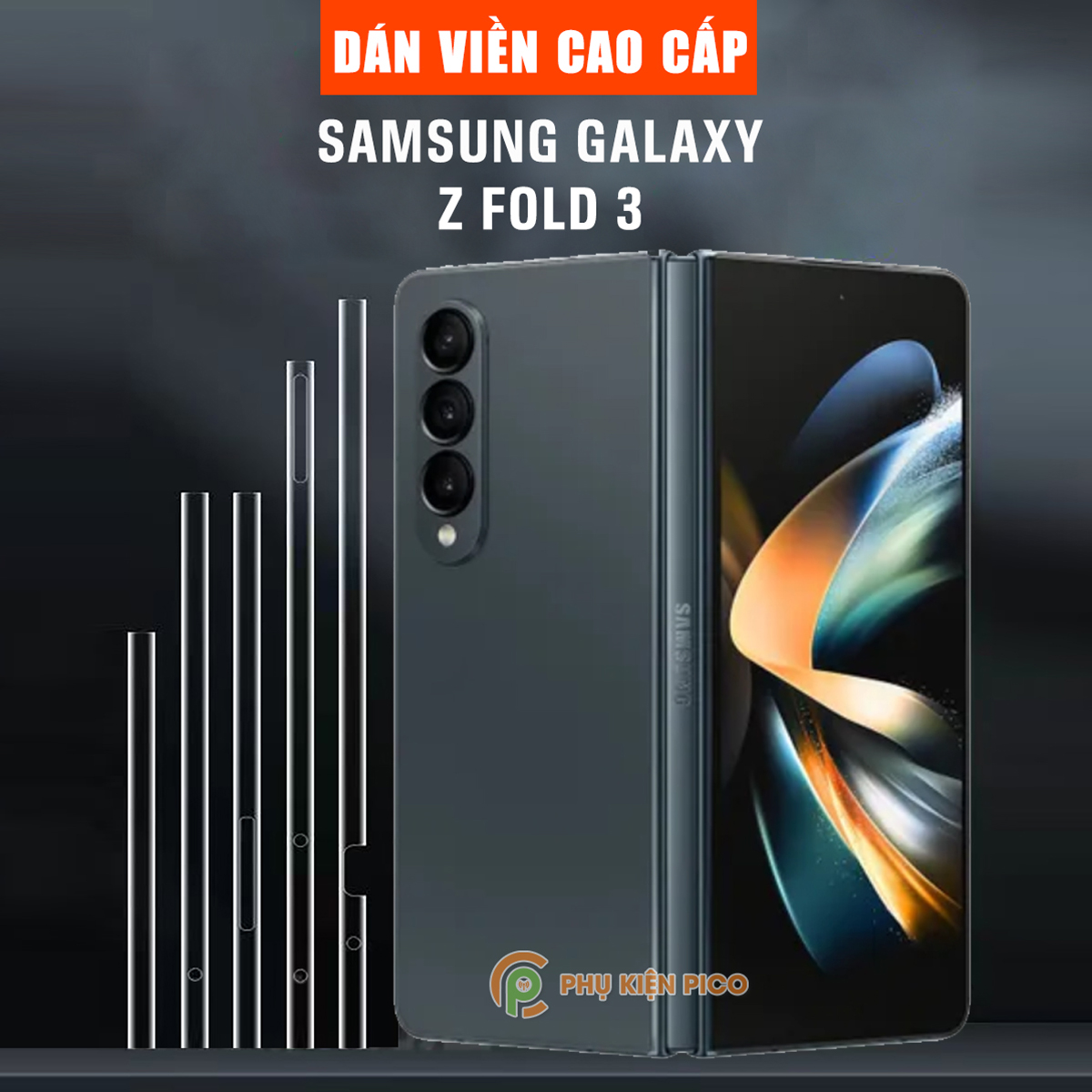 Dán viền Samsung Z Fold 3 - Dán bảo vệ khung viền Samsung Galaxy Z Fold 3 - 2 Bộ