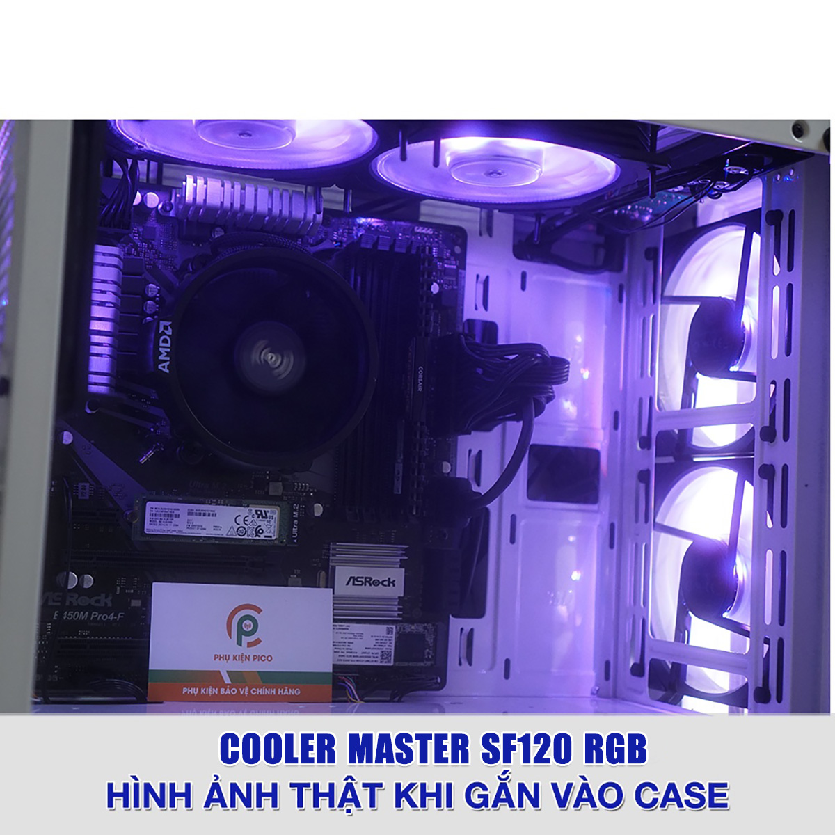 Quạt fan case 12cm Cooler Master SF120 RGB - Quạt tản nhiệt Case Cooler Master Masterfan SF120 RGB (tách hộp)