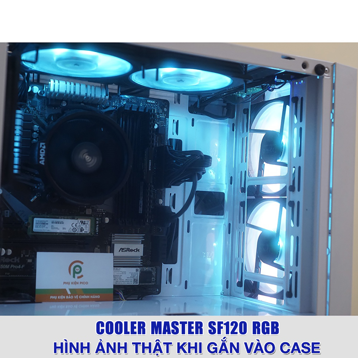 Quạt fan case 12cm Cooler Master SF120 RGB - Quạt tản nhiệt Case Cooler Master Masterfan SF120 RGB (tách hộp)