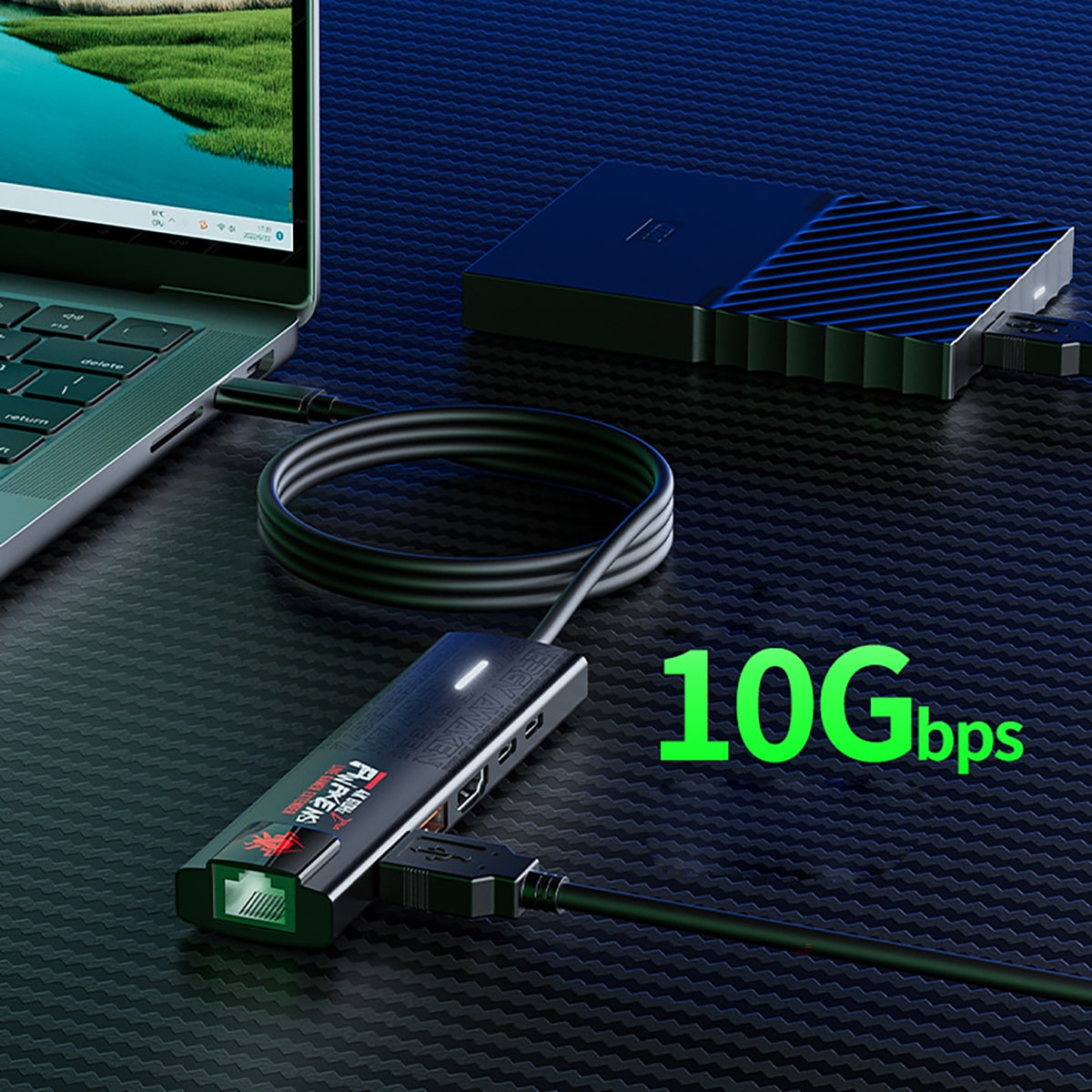 HUB Type C sang HDMI 4K Plextone 6in1 Pro sạc PD 100W Mạng Lan HUB USB 3.0 tốc độ cao HUB USB C to HDMI 2.0 - RJ45 - Type C cho Laptop hỗ trợ Macbook