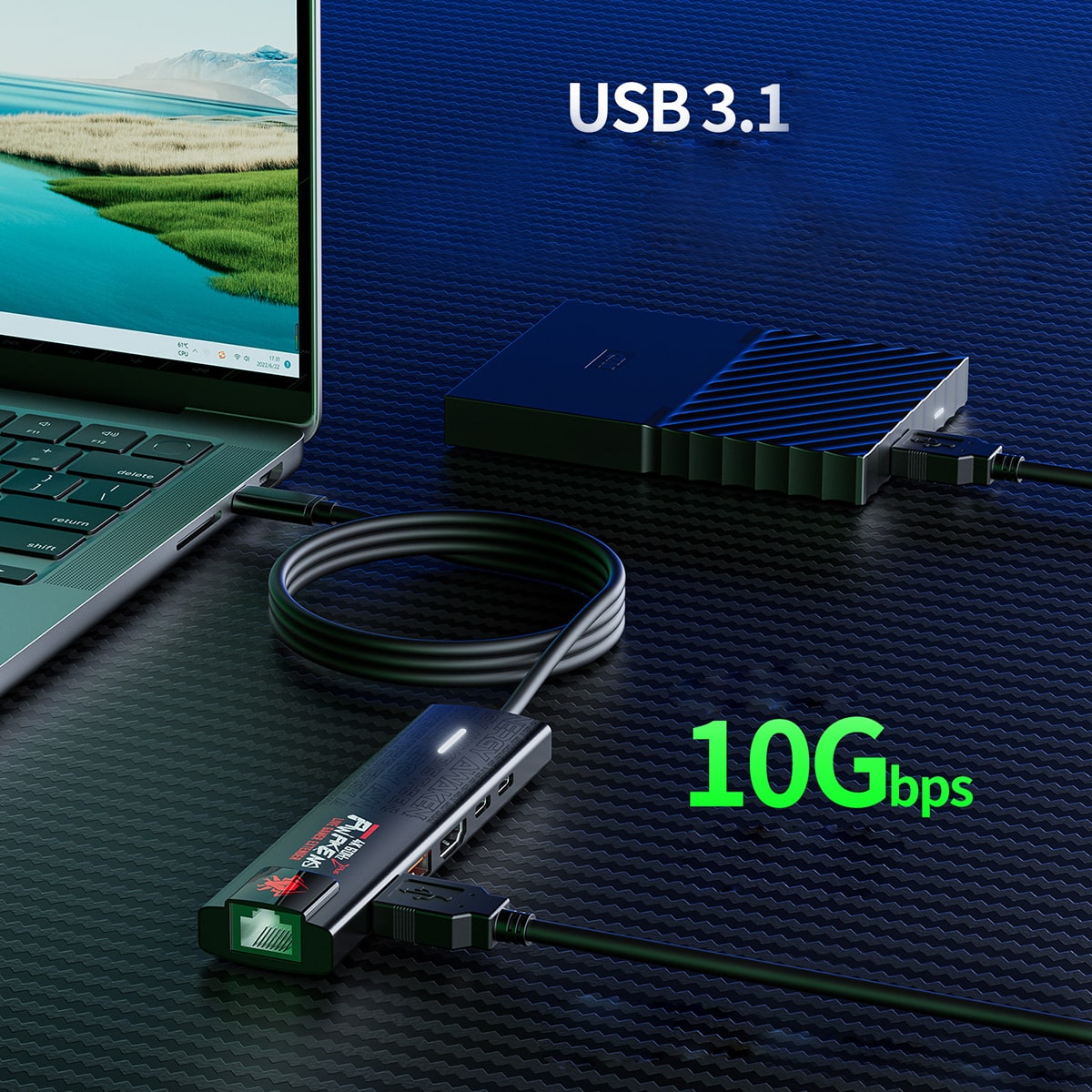 HUB Type C sang HDMI 4K Plextone 6in1 Pro sạc PD 100W Mạng Lan HUB USB 3.0 tốc độ cao HUB USB C to HDMI 2.0 - RJ45 - Type C cho Laptop hỗ trợ Macbook