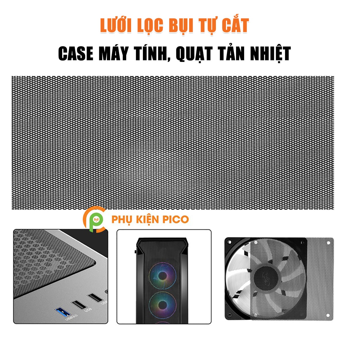 Tấm lưới chắn lọc bụi case máy tính quạt tản nhiệt 50x50 50x100cm - Tấm lưới chống bụi tự cắt
