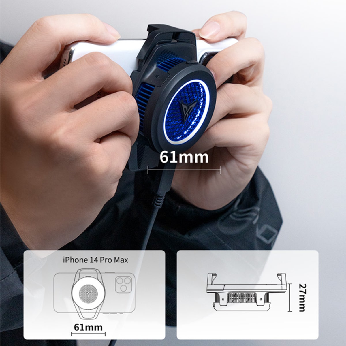 Quạt tản nhiệt điện thoại Flydigi B6 sò lạnh 20W led RGB điều chỉnh nhiệt độ thông minh