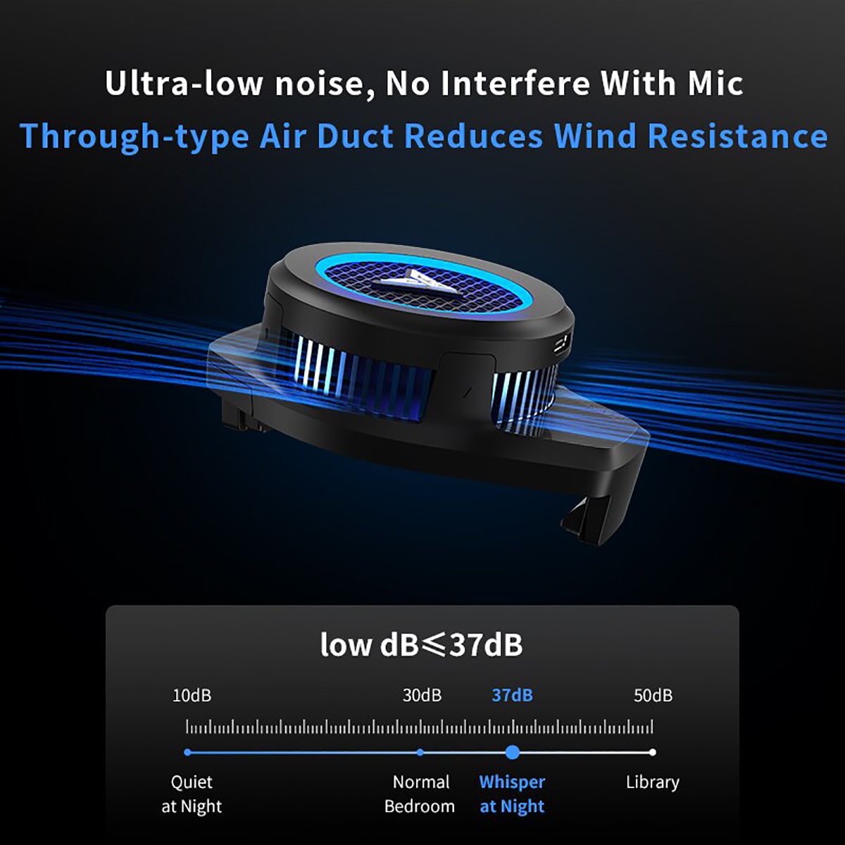 Quạt tản nhiệt điện thoại Flydigi B6 sò lạnh 20W led RGB điều chỉnh nhiệt độ thông minh