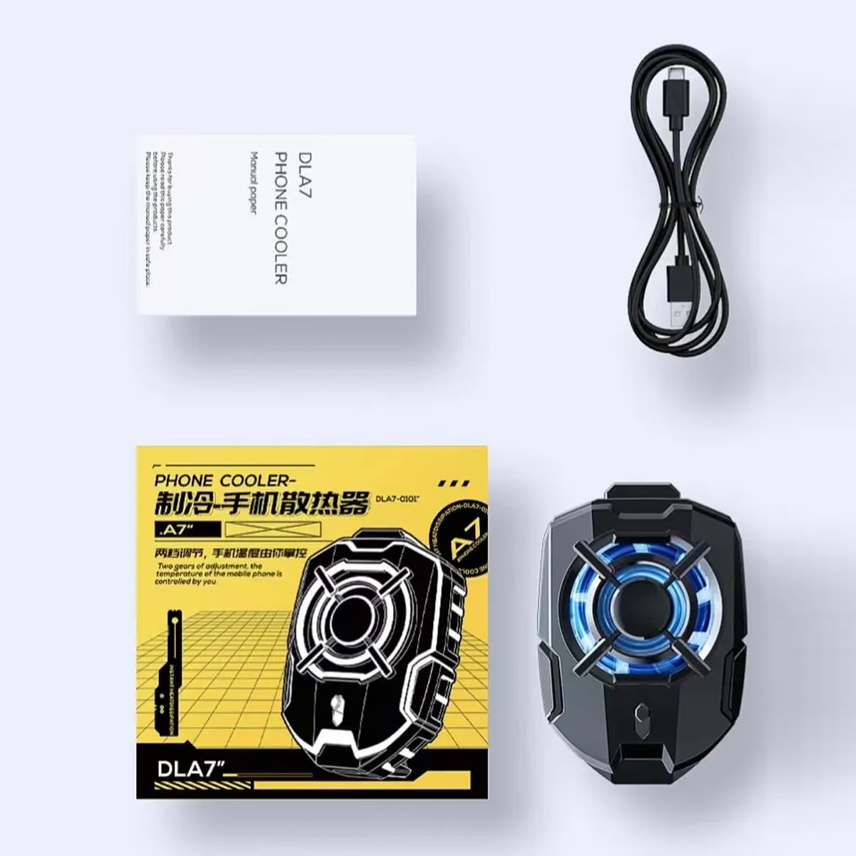 Quạt tản nhiệt điện thoại Memo DLA7 sò lạnh led RGB Gaming