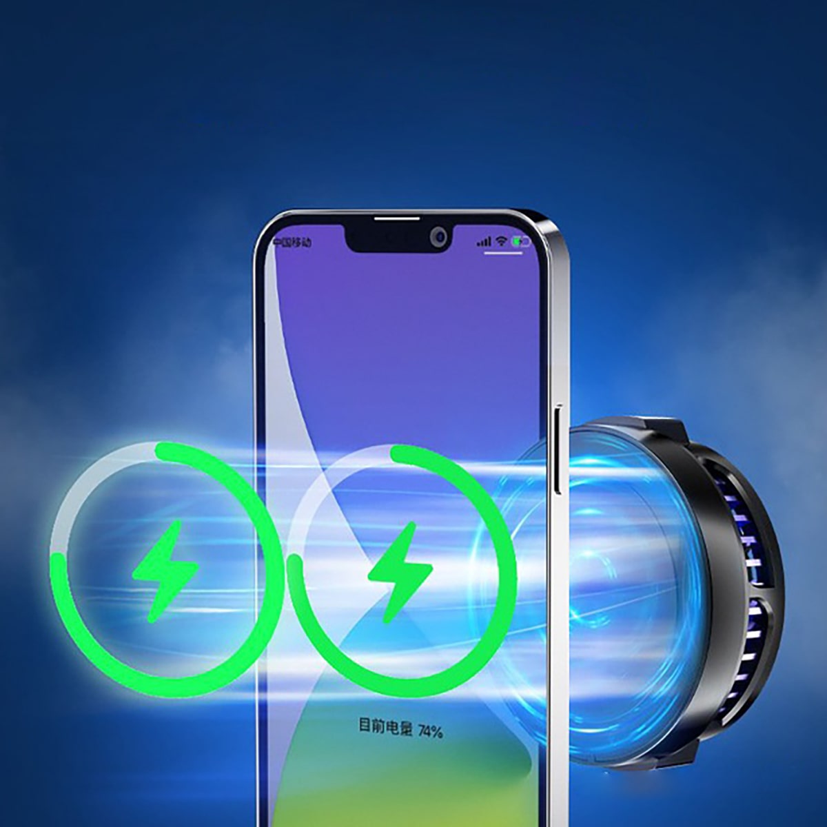 Quạt tản nhiệt điện thoại sò lạnh từ tính SL05 có sạc không dây màn hình hiển thị nhiệt độ Led RGB 2023