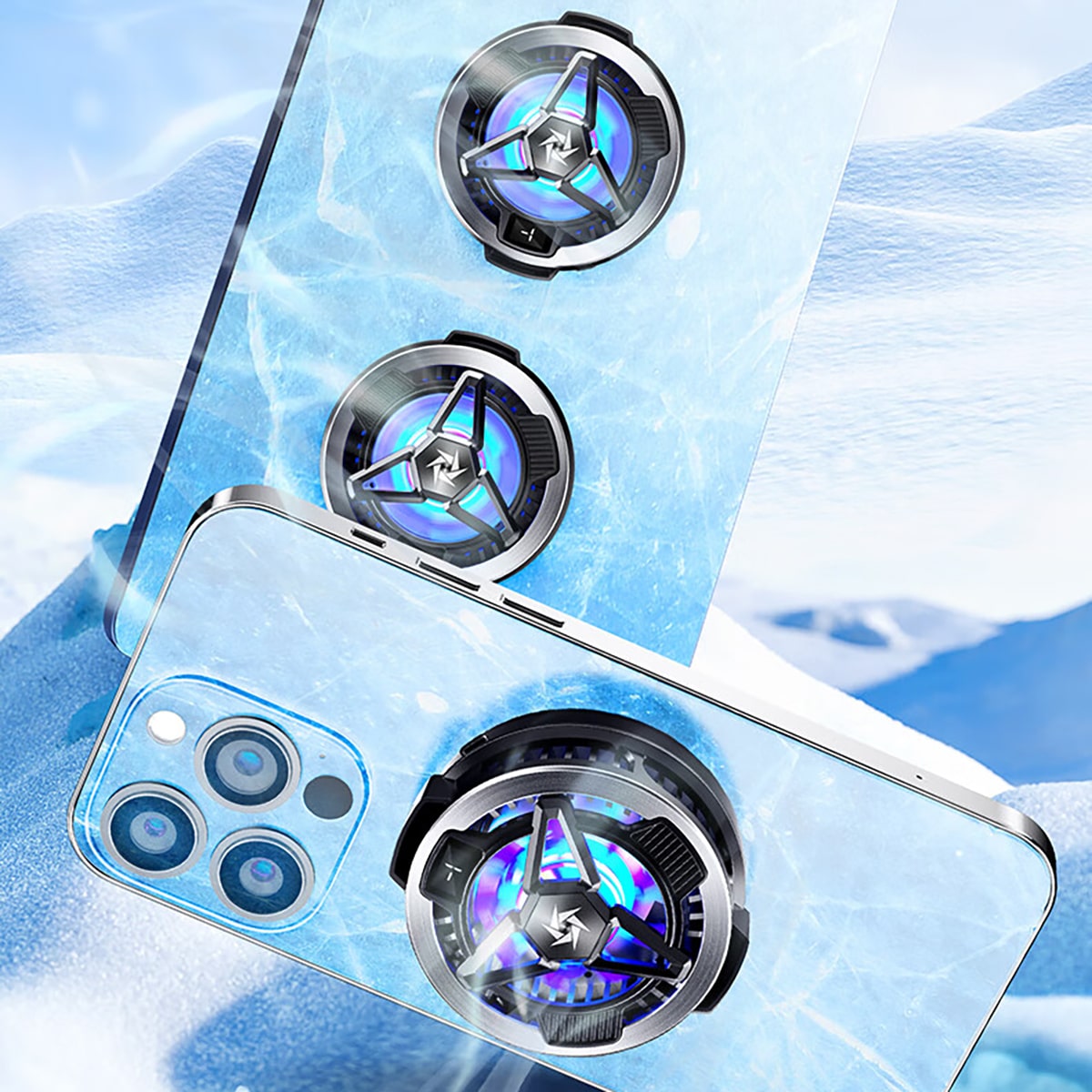 Quạt tản nhiệt điện thoại sò lạnh từ tính SL05 có sạc không dây màn hình hiển thị nhiệt độ Led RGB 2023