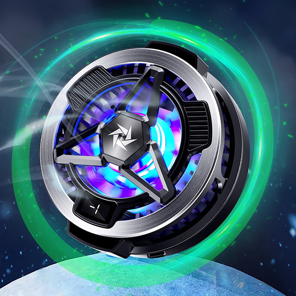 Quạt tản nhiệt điện thoại sò lạnh từ tính SL05 có sạc không dây màn hình hiển thị nhiệt độ Led RGB 2023