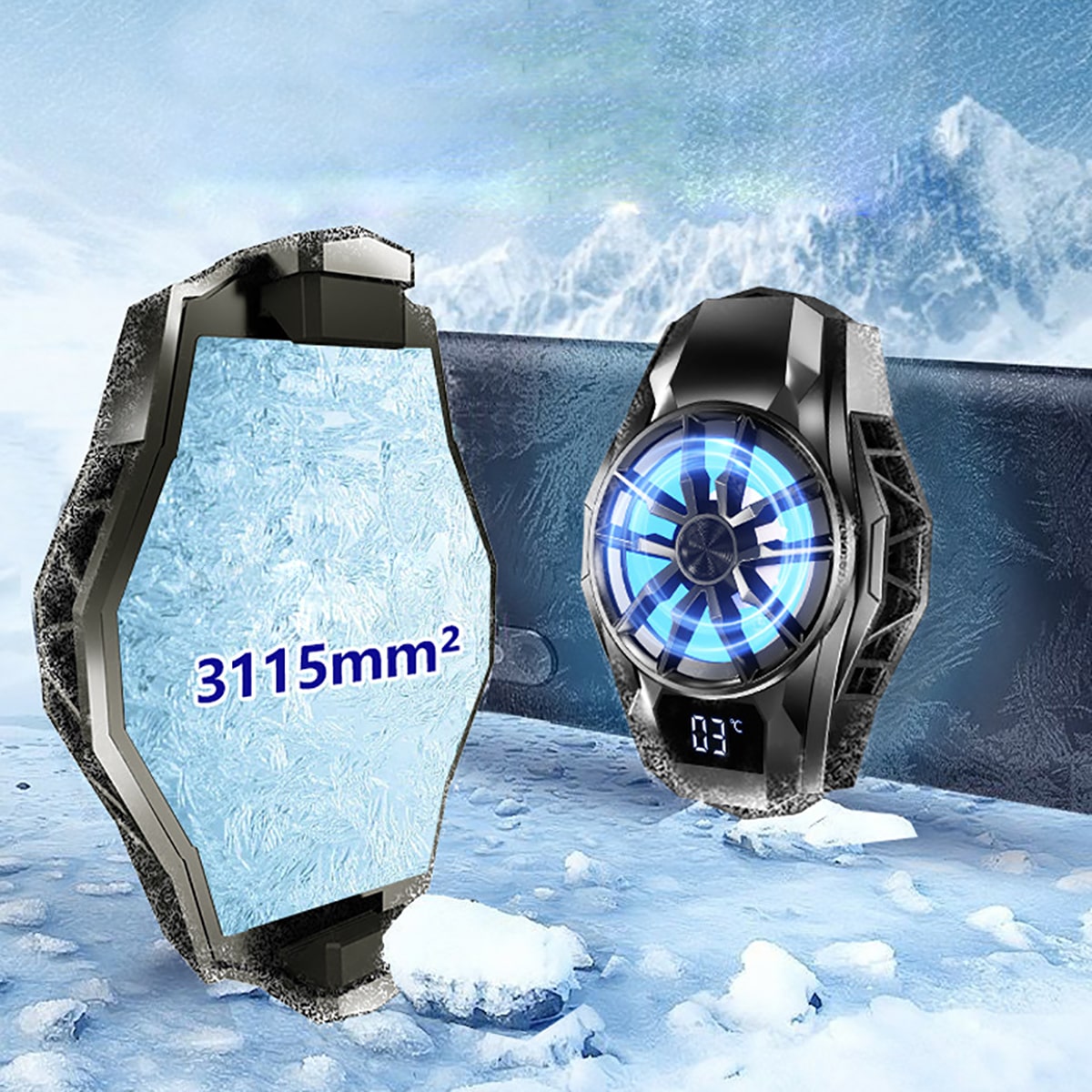 Quạt tản nhiệt điện thoại sò lạnh S8 Led RGB màn hình hiển thị nhiệt độ bản nâng cấp toàn diện của quạt tản nhiệt S3