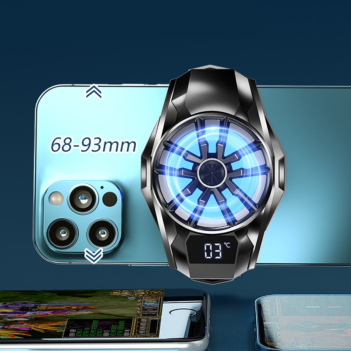 Quạt tản nhiệt điện thoại sò lạnh S8 Led RGB màn hình hiển thị nhiệt độ bản nâng cấp toàn diện của quạt tản nhiệt S3