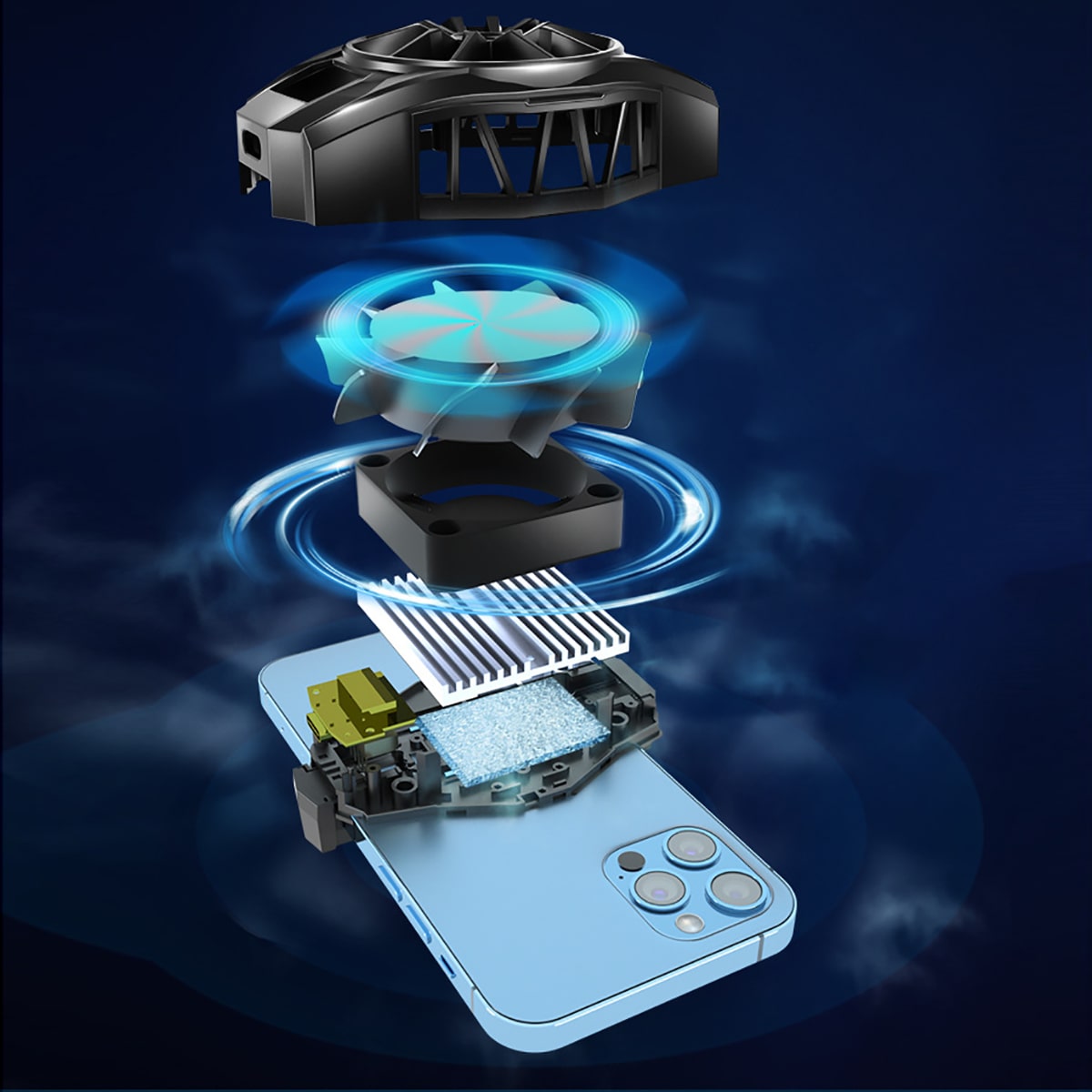 Quạt tản nhiệt điện thoại sò lạnh S8 Led RGB màn hình hiển thị nhiệt độ bản nâng cấp toàn diện của quạt tản nhiệt S3