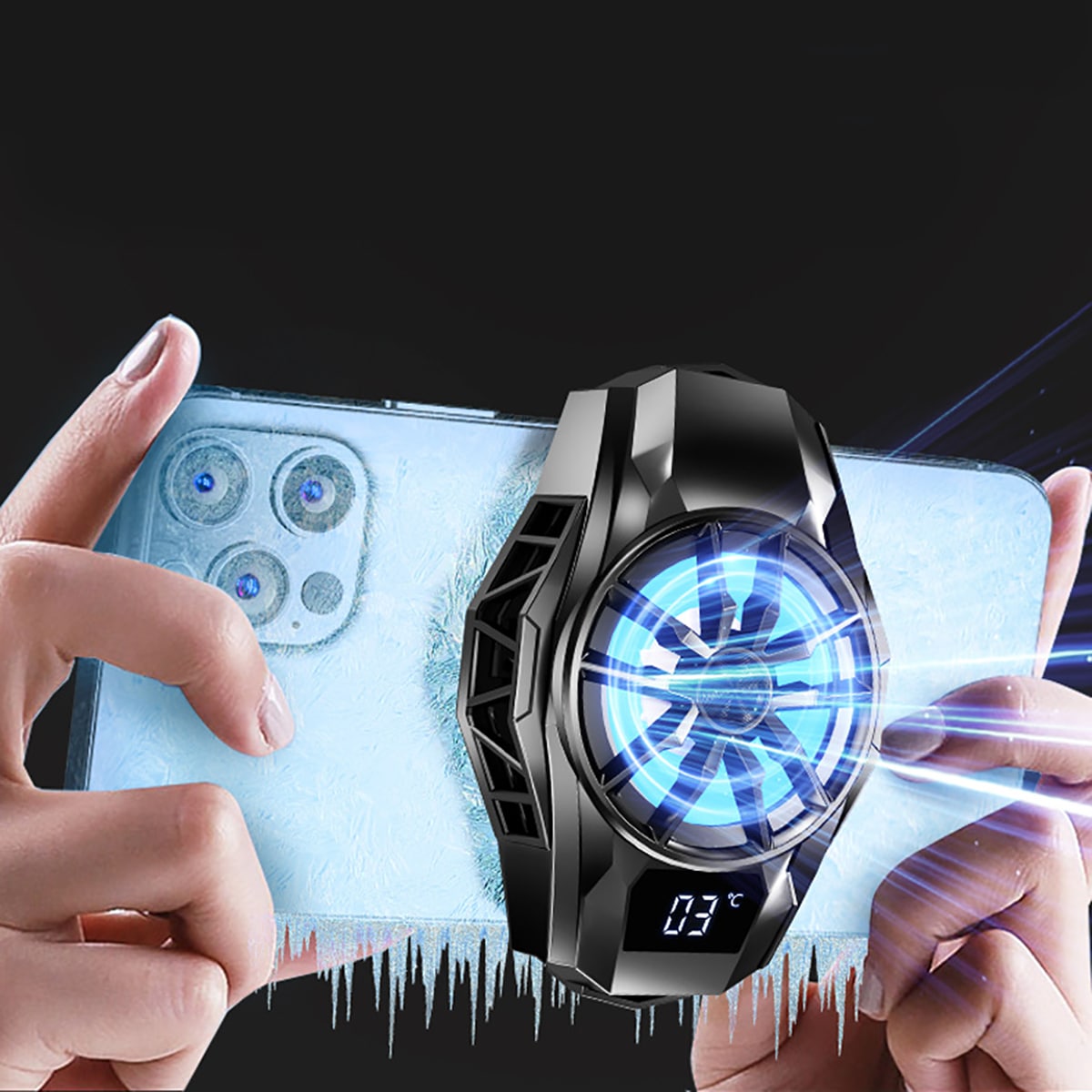 Quạt tản nhiệt điện thoại sò lạnh S8 Led RGB màn hình hiển thị nhiệt độ bản nâng cấp toàn diện của quạt tản nhiệt S3