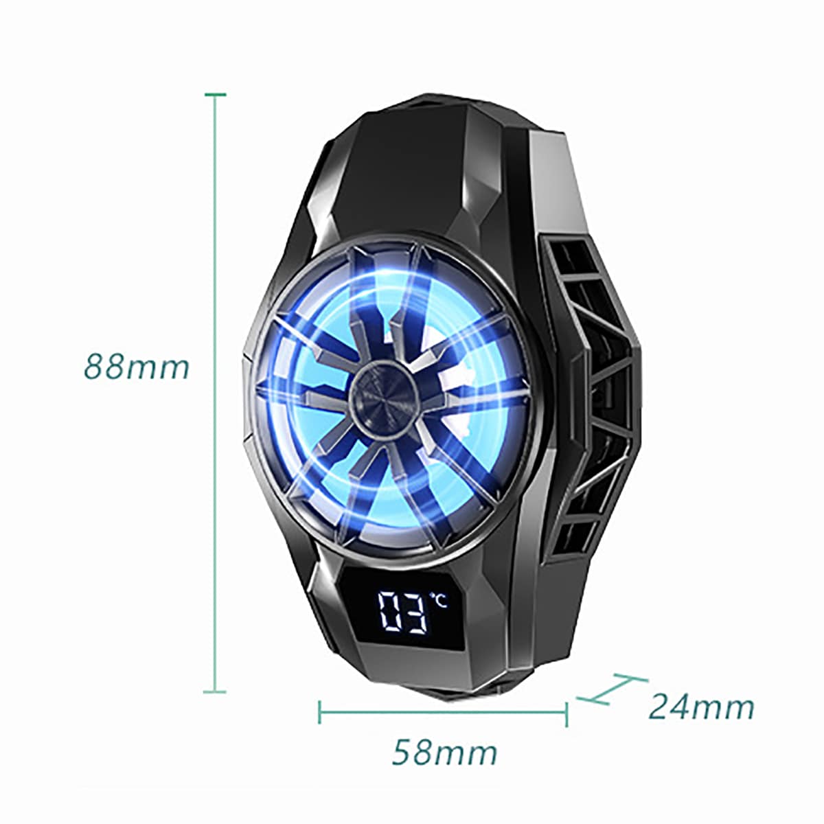 Quạt tản nhiệt điện thoại sò lạnh S8 Led RGB màn hình hiển thị nhiệt độ bản nâng cấp toàn diện của quạt tản nhiệt S3