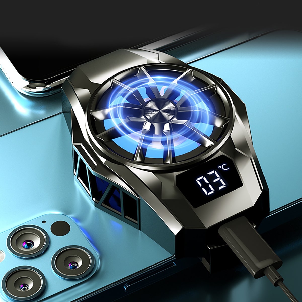Quạt tản nhiệt điện thoại sò lạnh S8 Led RGB màn hình hiển thị nhiệt độ bản nâng cấp toàn diện của quạt tản nhiệt S3