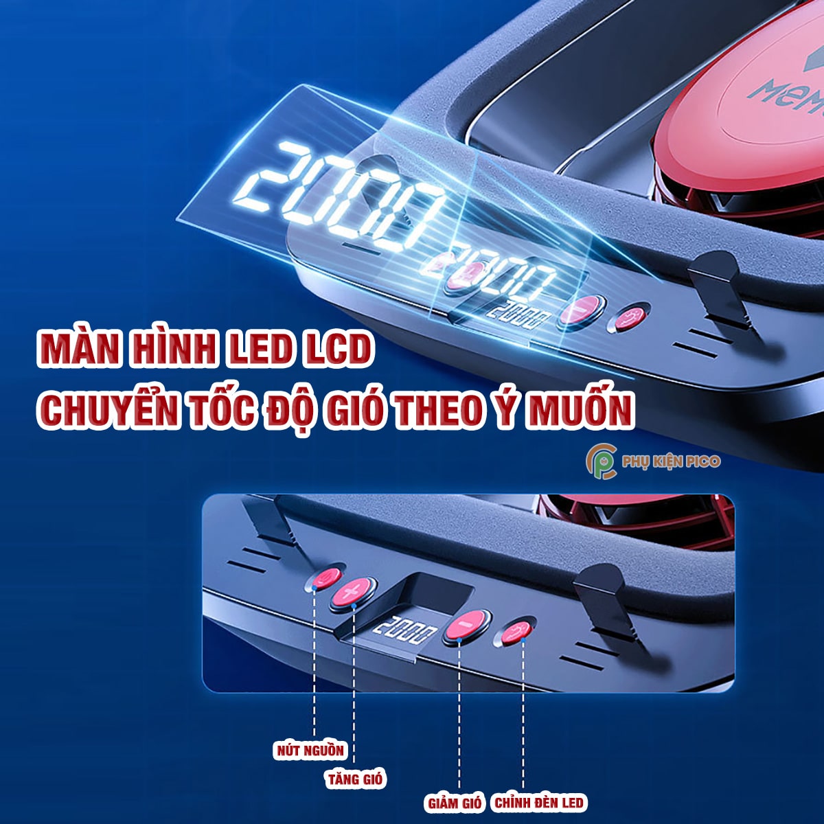 Quạt tản nhiệt laptop Memo FL08 tản khí nén turbo 2400RPM giảm nhiệt thực sự chuyên dụng cho máy tính đồ họa gaming - Đế tản nhiệt Laptop