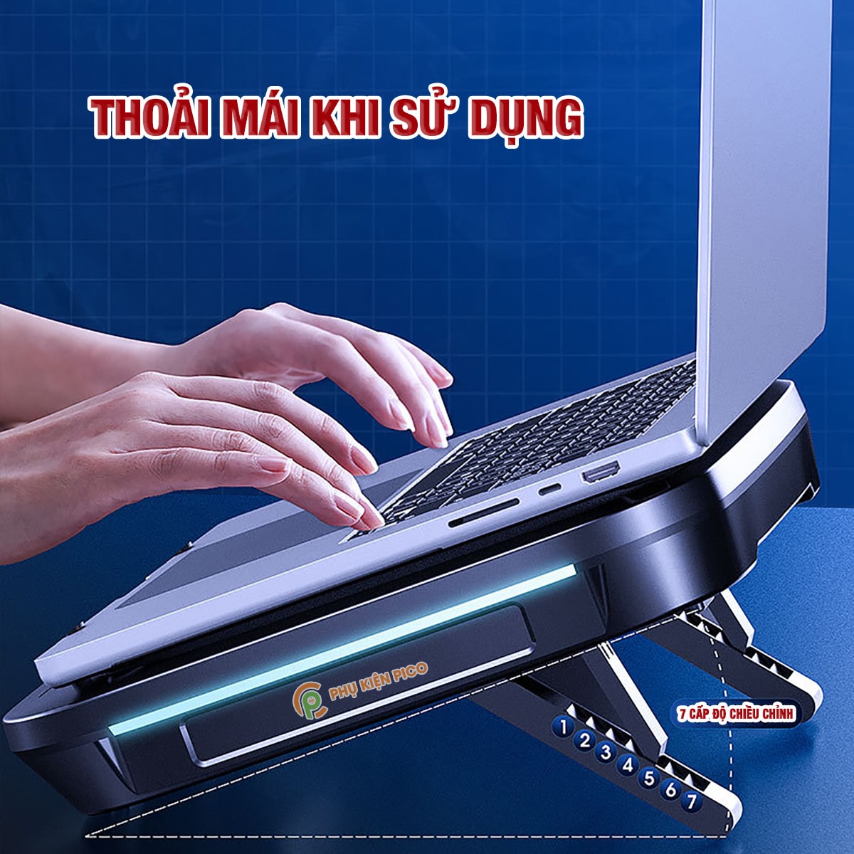 Quạt tản nhiệt laptop Memo FL08 tản khí nén turbo 2400RPM giảm nhiệt thực sự chuyên dụng cho máy tính đồ họa gaming - Đế tản nhiệt Laptop