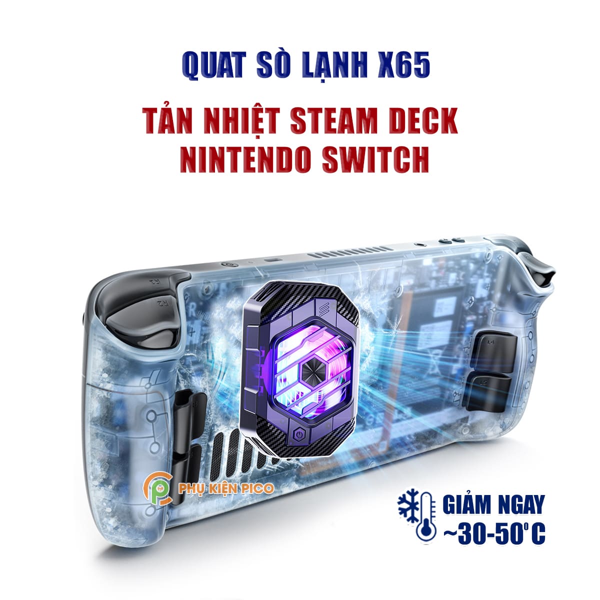 Quạt tản nhiệt máy chơi game Steam Deck Nintendo Switch sò lạnh từ tính X65