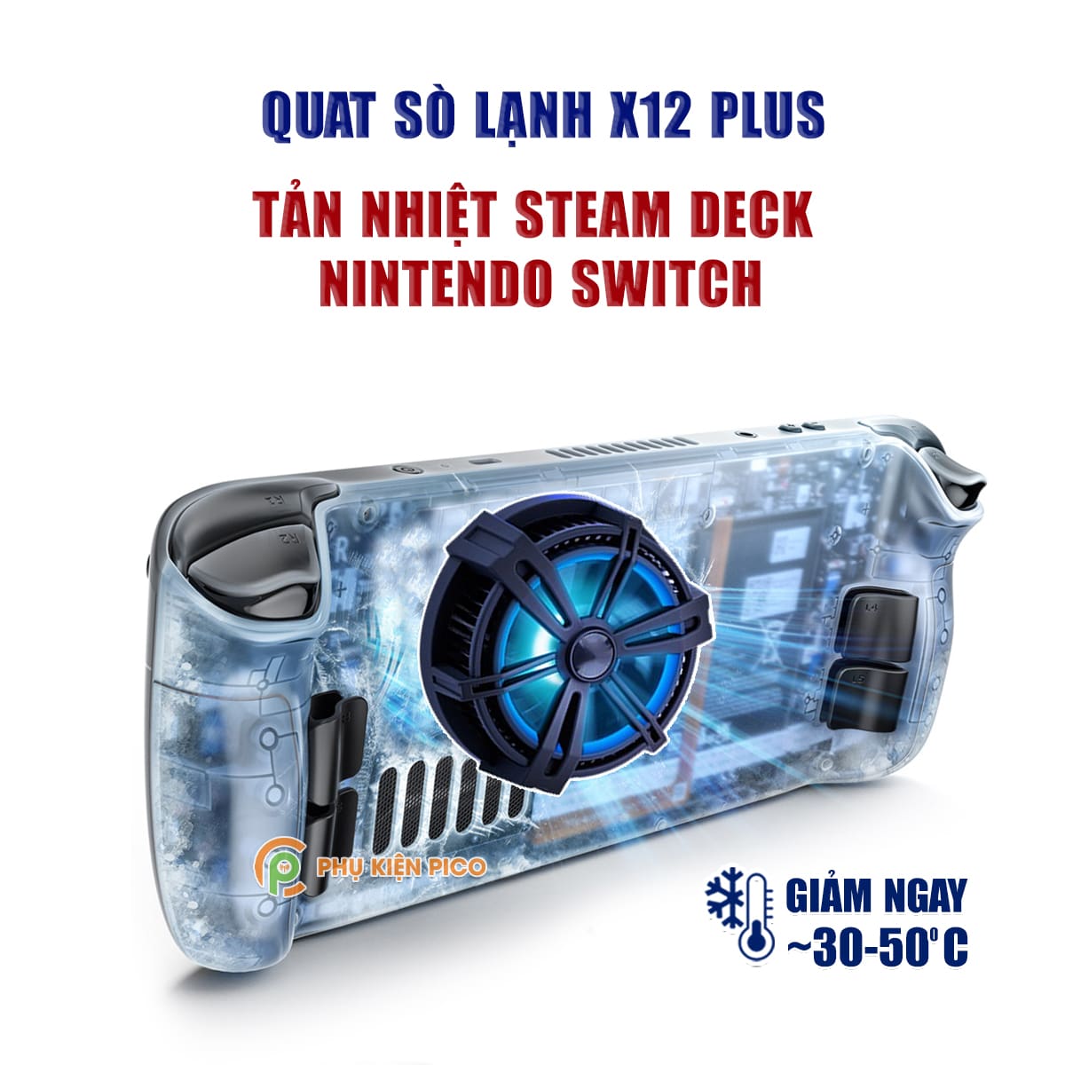 Quạt tản nhiệt máy chơi game Steam Deck Nintendo Switch sò lạnh từ tính X12 Plus