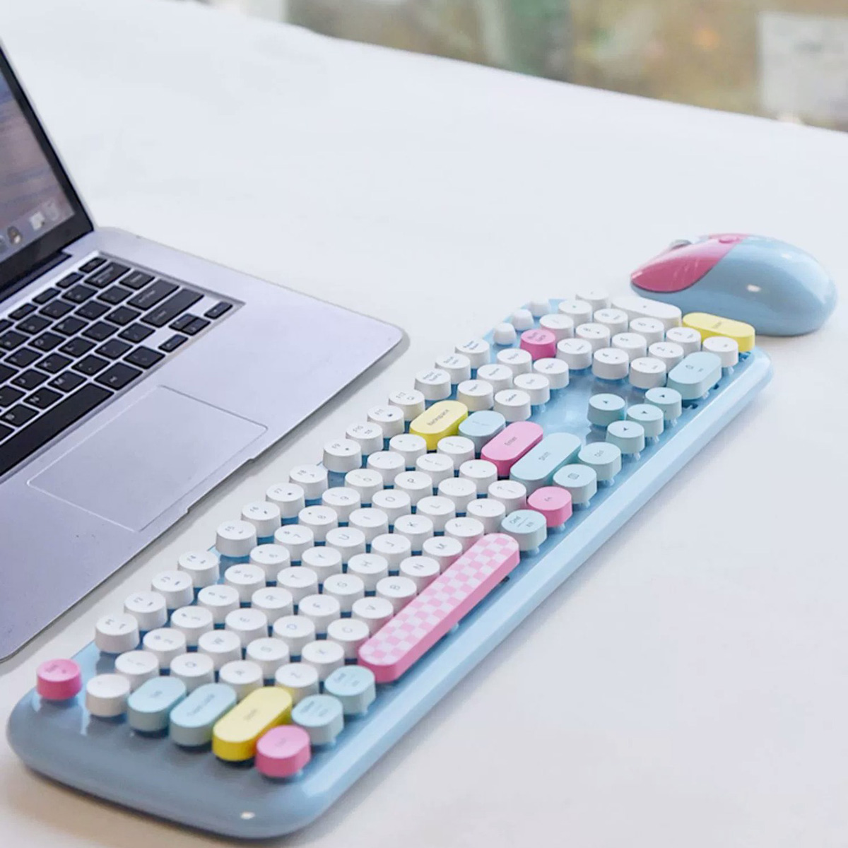 Bàn phím chuột không dây hồng mèo kitty MOFII Zero - bàn phím hồng dễ thương - Chuột máy tính laptop