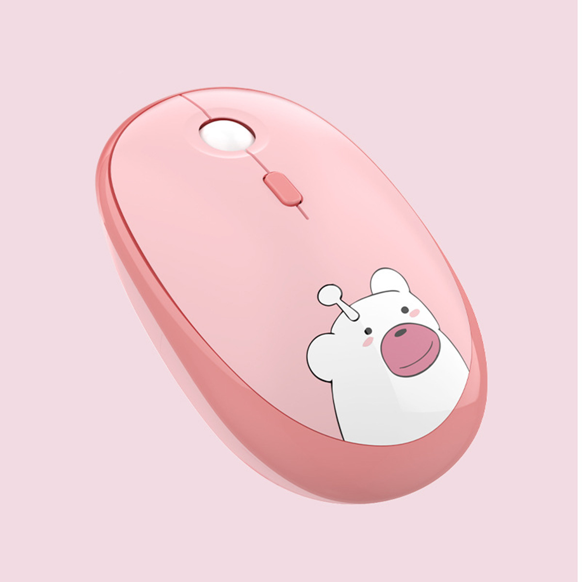 Chuột máy tính không dây Hello Bear gấu M2 - Chuột hồng dễ thương cute hình gấu Wireless Mofii