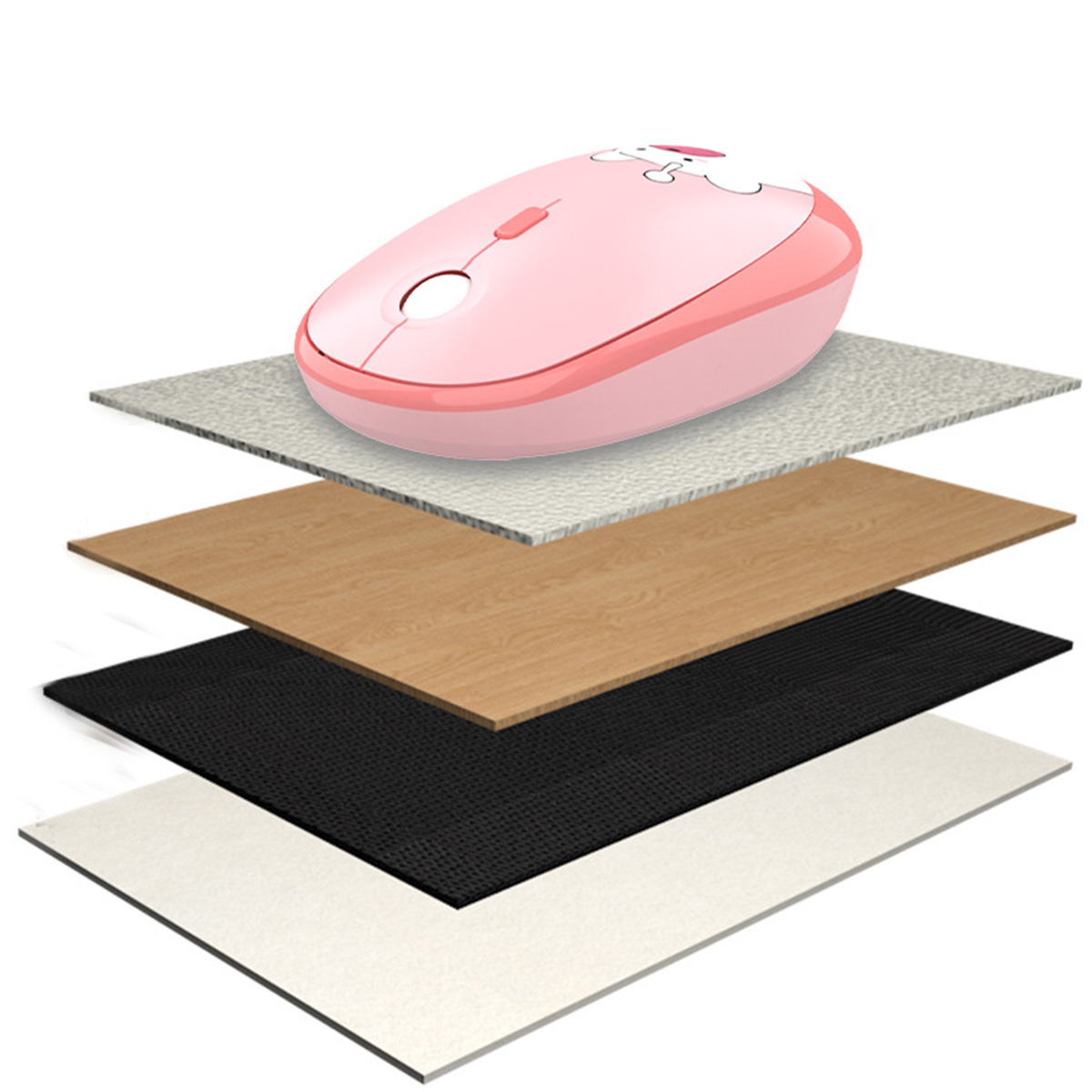 Chuột máy tính không dây Hello Bear gấu M2 - Chuột hồng dễ thương cute hình gấu Wireless Mofii