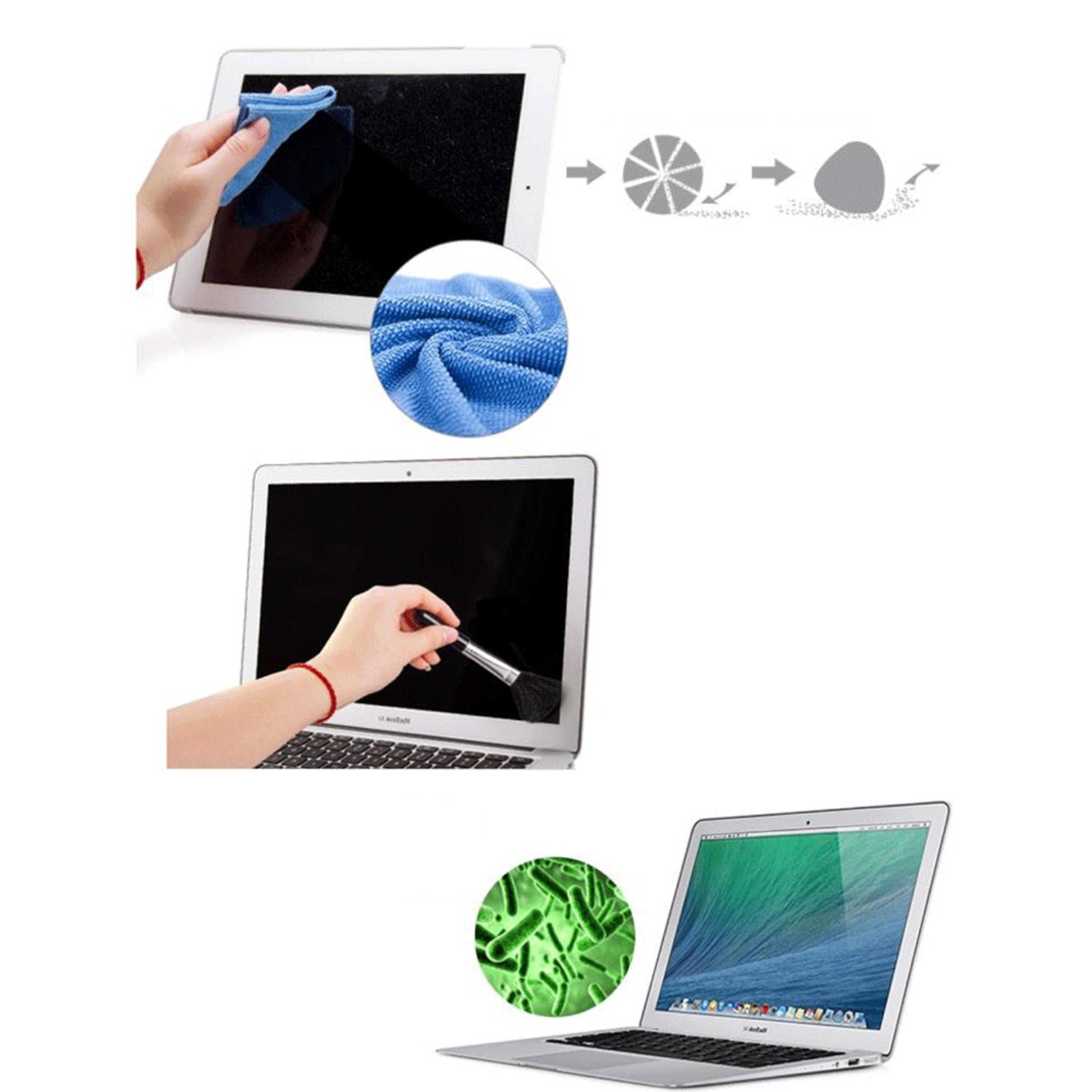 Bộ vệ sinh laptop máy ảnh đa năng 3in1 phụ kiện làm sạch máy tính, laptop Macbook, ipad, máy ảnh, đồng hồ