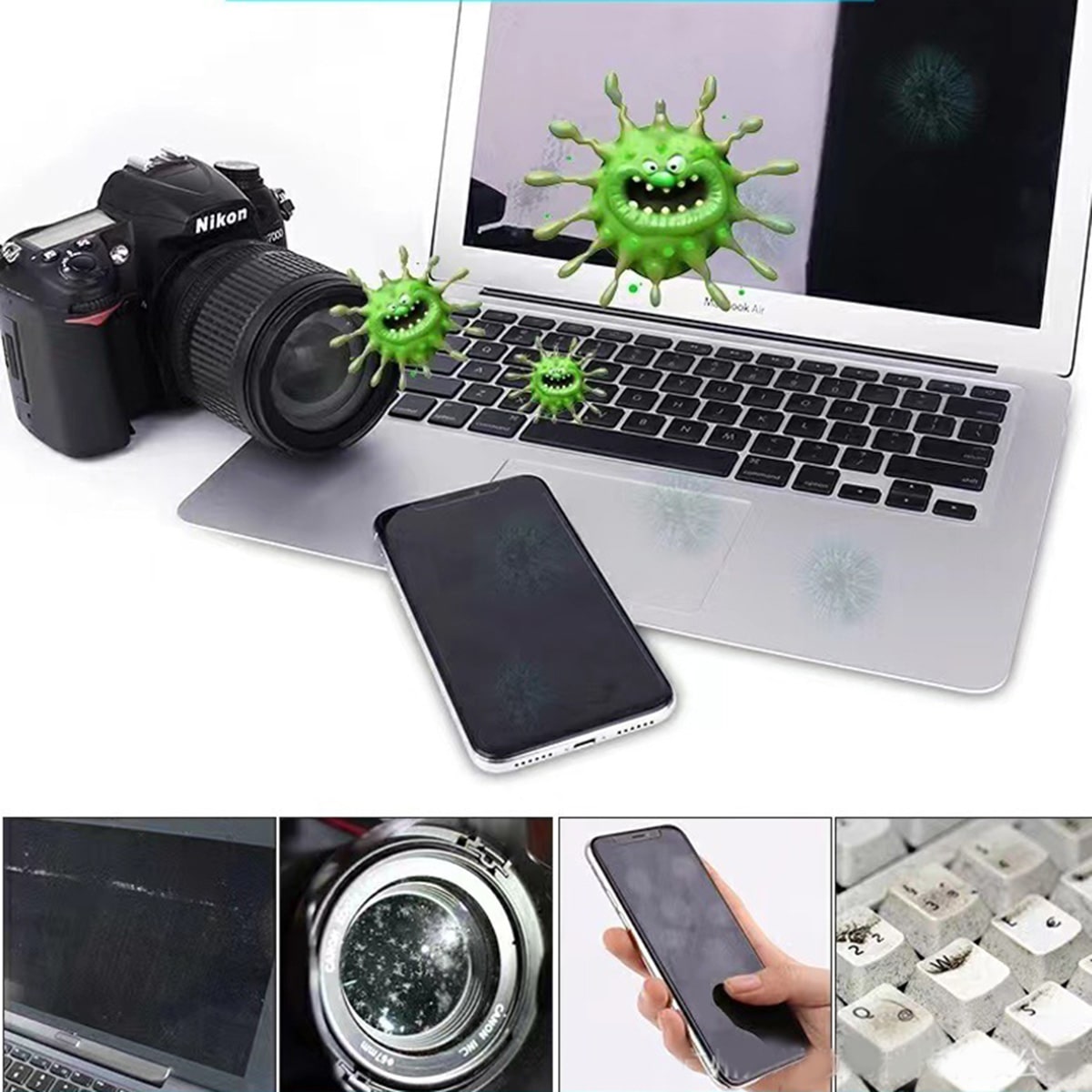 Bộ vệ sinh laptop máy ảnh đa năng 5in1 phụ kiện làm sạch máy tính, laptop Macbook, ipad, máy ảnh, đồng hồ