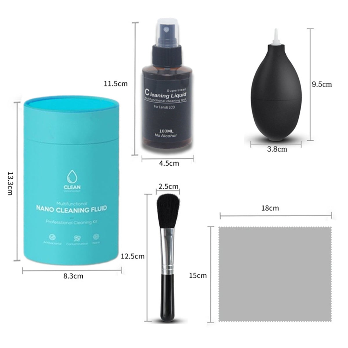 Bộ vệ sinh laptop máy ảnh đa năng 5in1 phụ kiện làm sạch máy tính, laptop Macbook, ipad, máy ảnh, đồng hồ