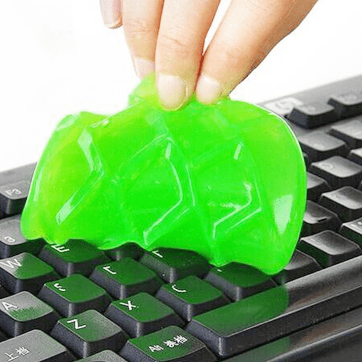 Gel vệ sinh bàn phím, điều khiển TV, lỗ thông hơi điều hòa, lỗ thông hơi trên ô tô đa năng Super Clean màu xanh túi 80 gram