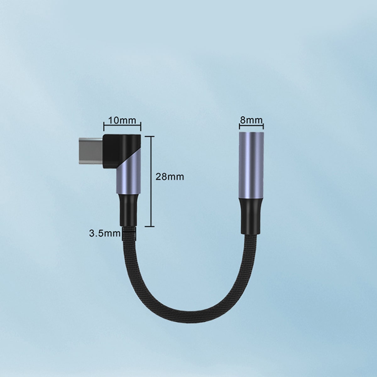 Cáp chuyển đổi Type C sang 3.5mm bẻ góc 90 độ có chip DAC chuyên cho chơi game