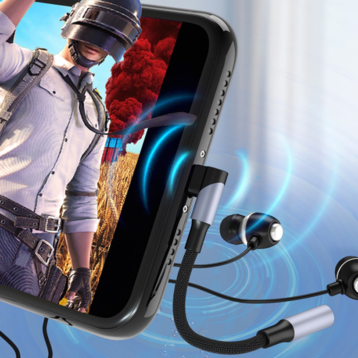 Cáp chuyển đổi Type C sang 3.5mm bẻ góc 90 độ có chip DAC chuyên cho chơi game