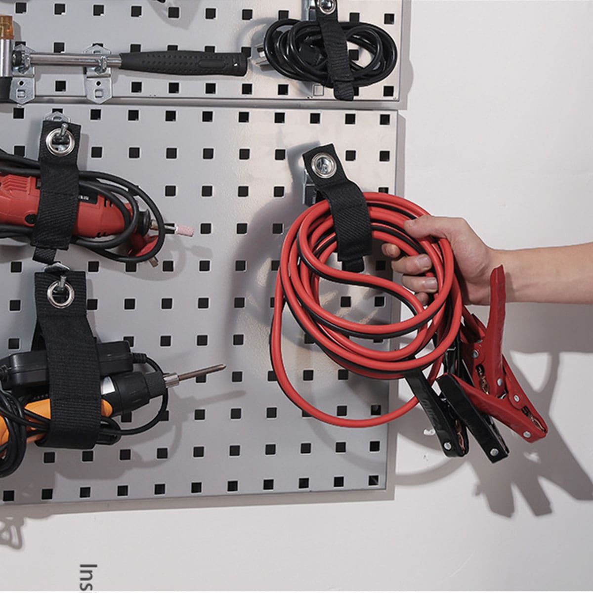 Băng gai dính chịu tải nặng có lỗ treo tường - Velcro Dây quấn vòi nước, dây điện, dây cáp, dụng cụ sửa chữa cỡ lớn hỗ trợ treo móc