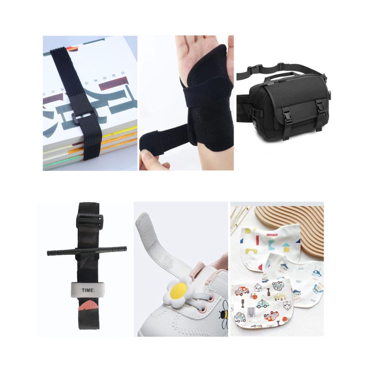 Băng gai dính cố định đồ vật có khóa nhựa - Dây Velcro buộc đồ tự dính đa năng tự dính