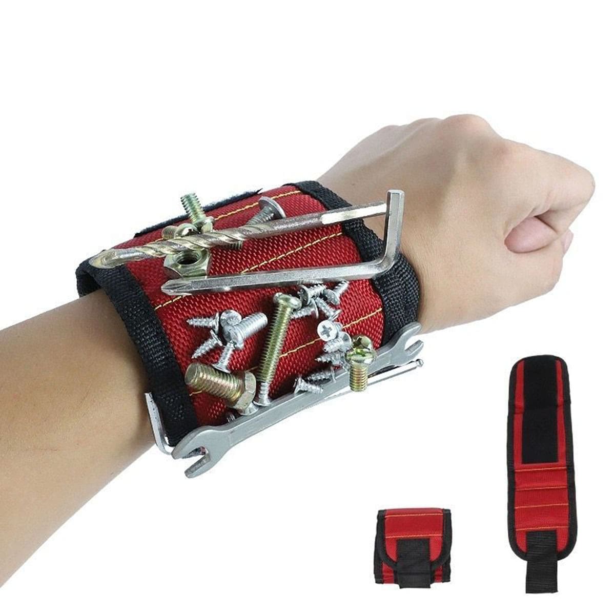 Dây đeo cổ tay nam châm hút đinh vít, Đai đeo đựng Bu Lông - Băng đai từ tính giữ mũi Khoan - Túi đựng dụng cụ sửa chữa