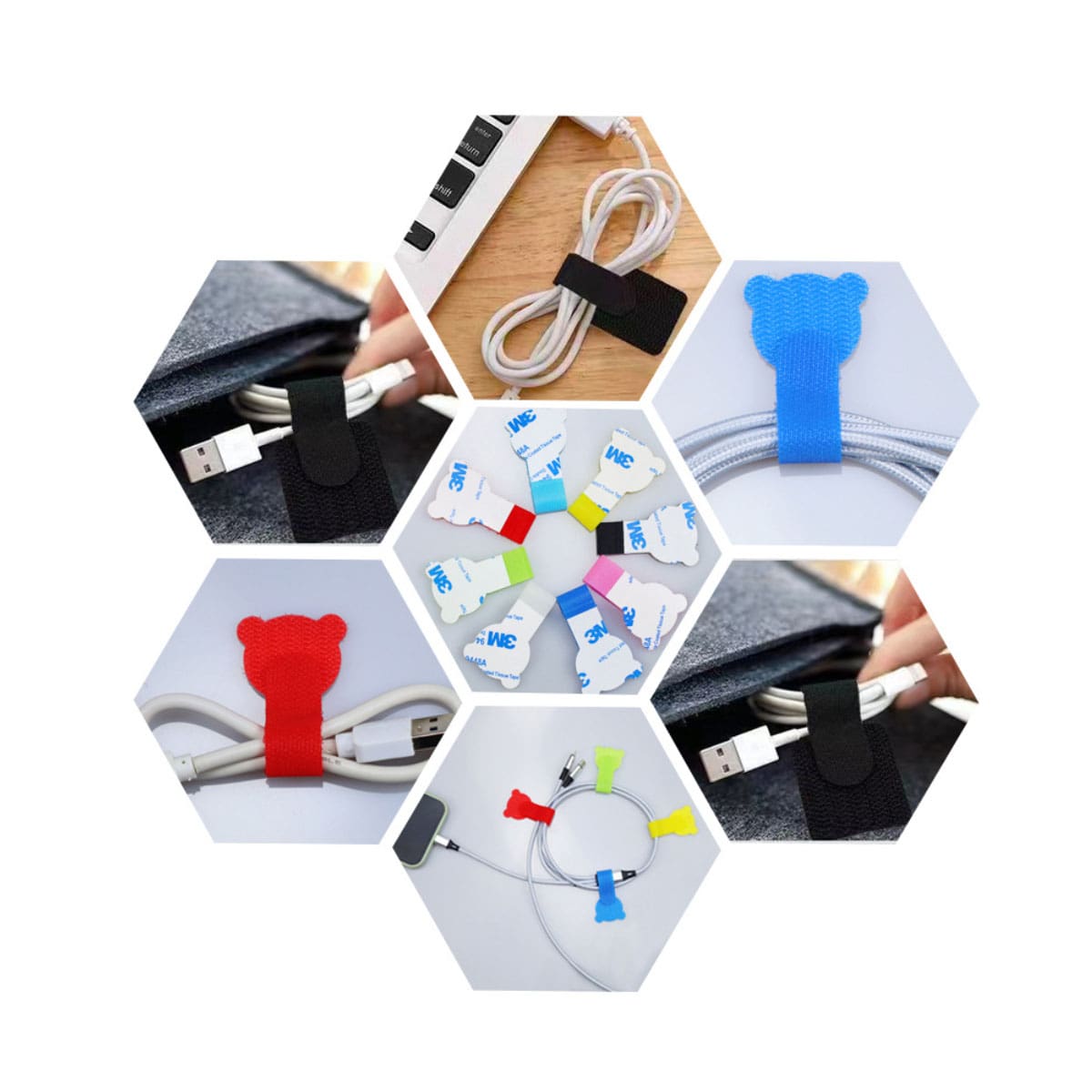 Băng gai dính có keo dính tường Velcro quấn cáp sạc băng dính quấn tai nghe dính cố định