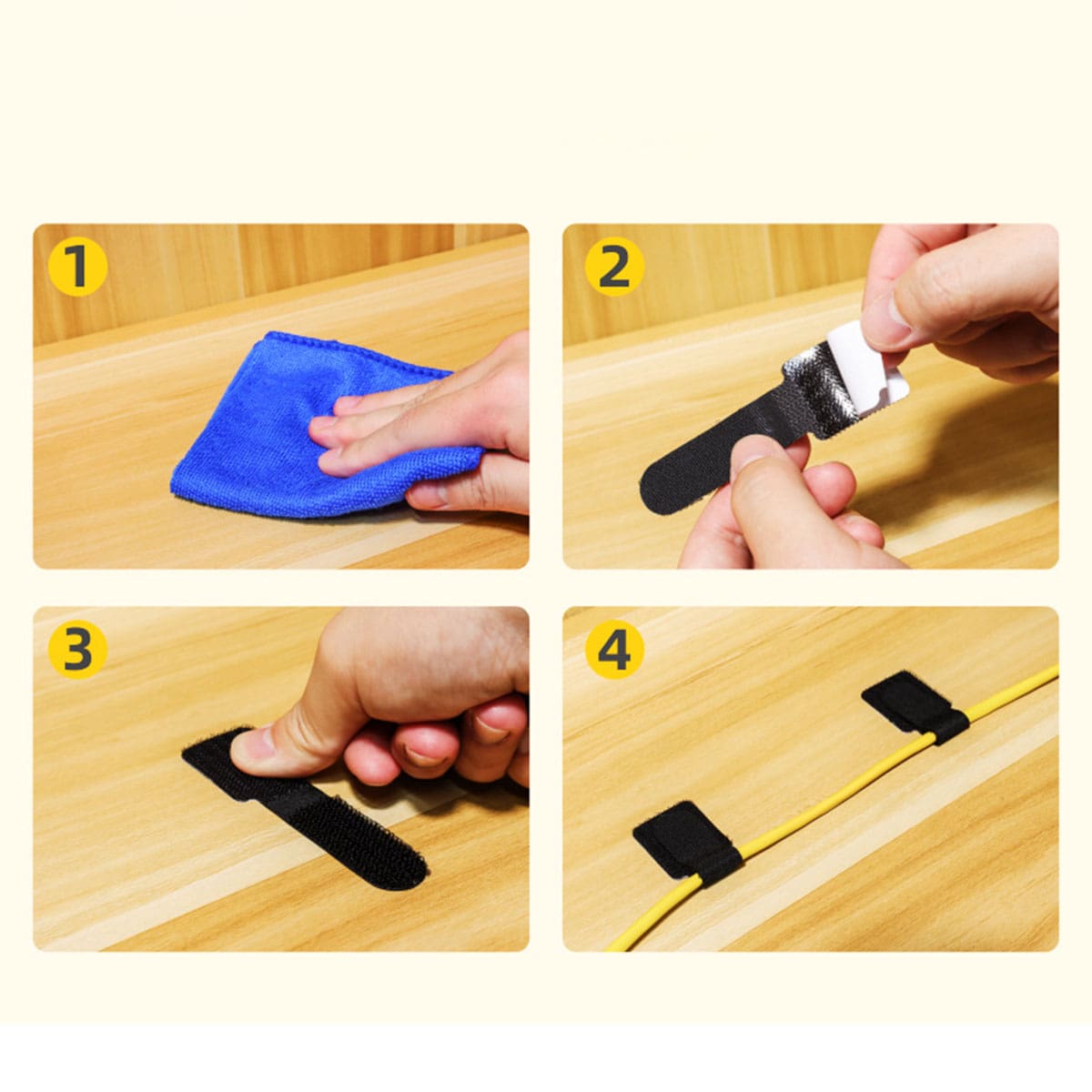 Băng gai dính có keo dính tường Velcro quấn cáp sạc băng dính quấn tai nghe dính cố định