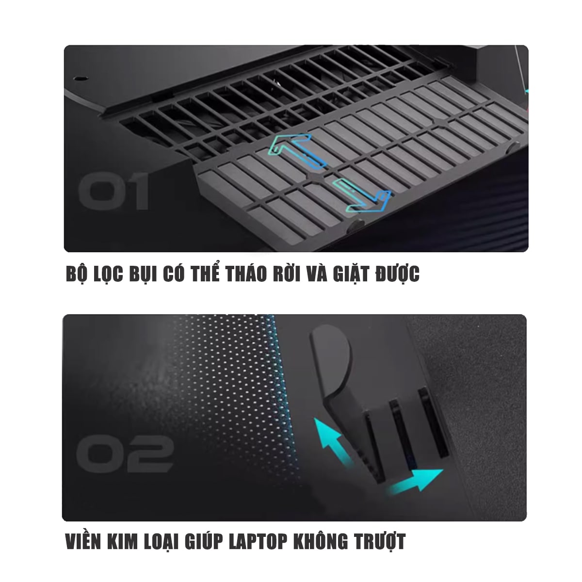 Quạt tản nhiệt laptop IETS GT500 tản khí nén turbo 5000RPM giảm nhiệt thực sự chuyên dụng cho máy tính đồ họa gaming - Đế tản nhiệt Laptop