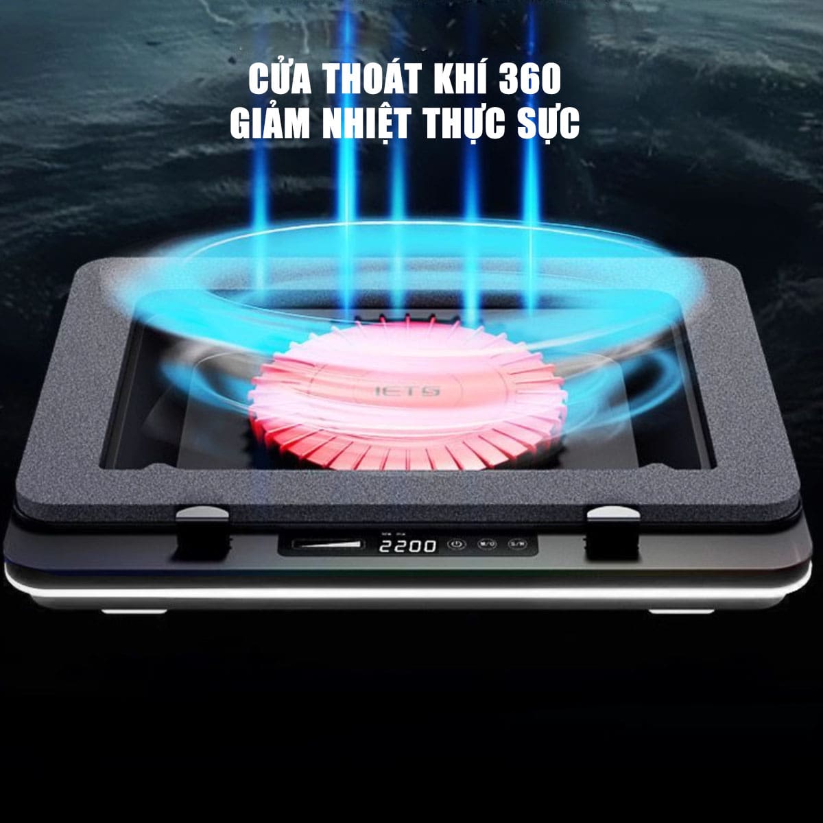 Quạt tản nhiệt laptop IETS GT610 tản khí nén turbo 2200RPM giảm nhiệt thực sự chuyên dụng cho máy tính đồ họa gaming - Đế tản nhiệt Laptop