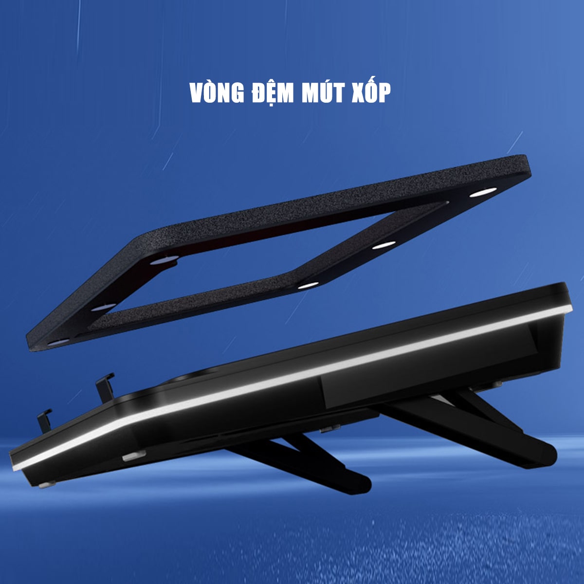 Quạt tản nhiệt laptop IETS GT610 tản khí nén turbo 2200RPM giảm nhiệt thực sự chuyên dụng cho máy tính đồ họa gaming - Đế tản nhiệt Laptop