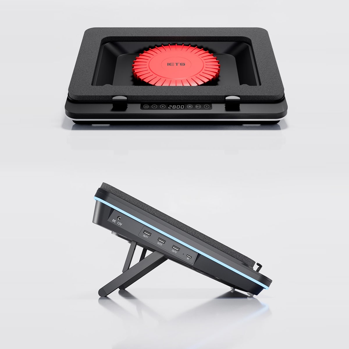 Quạt tản nhiệt laptop IETS GT626 tản khí nén turbo 2800RPM giảm nhiệt thực sự chuyên dụng cho máy tính đồ họa gaming - Đế tản nhiệt Laptop