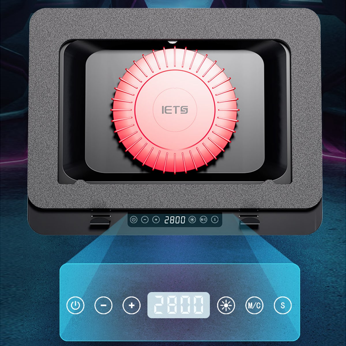 Quạt tản nhiệt laptop IETS GT626 tản khí nén turbo 2800RPM giảm nhiệt thực sự chuyên dụng cho máy tính đồ họa gaming - Đế tản nhiệt Laptop