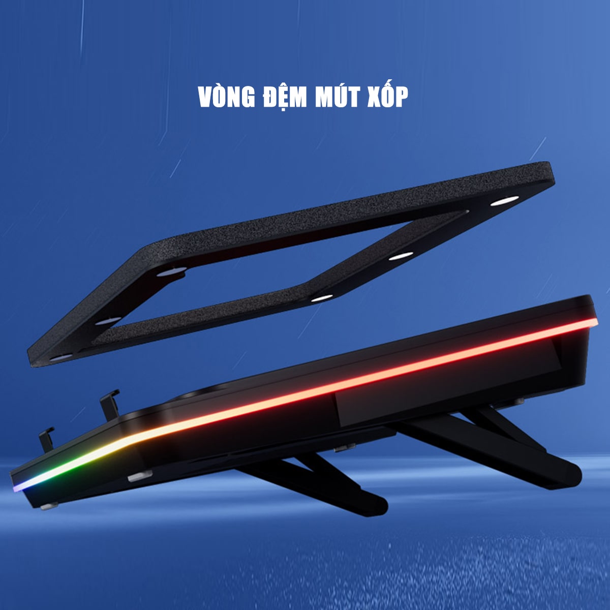 Quạt tản nhiệt laptop IETS GT626 tản khí nén turbo 2800RPM giảm nhiệt thực sự chuyên dụng cho máy tính đồ họa gaming - Đế tản nhiệt Laptop