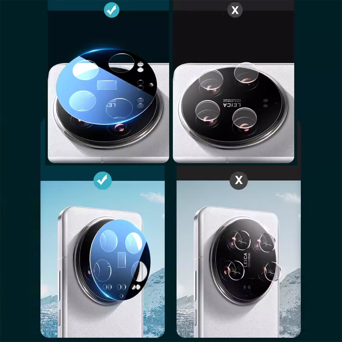 Dán camera Xiaomi 14 Ultra thấu kính nổi 3D - Cường lực camera Xiaomi 14 Ultra độ cứng 9H trong suốt