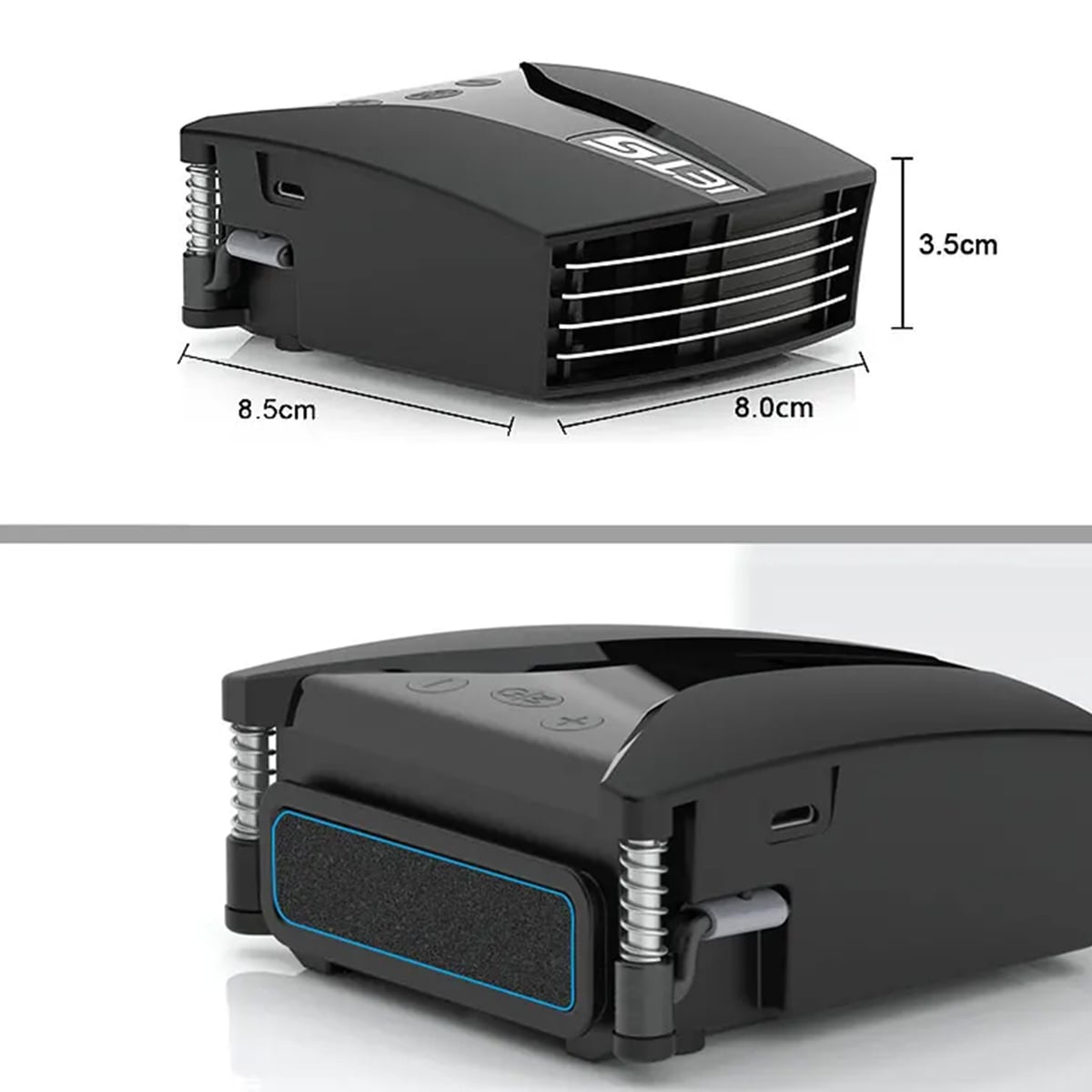 Quạt tản nhiệt laptop Iets GT202 Cooler V9 quạt hút gió chân không có màn hình hiển thị nhiệt độ bản cao cấp có củ sạc rời